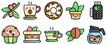 Coffee Shop Icon-Paket