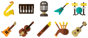 Musical instruments icon pack