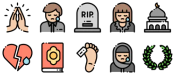 Похороны набор иконок
