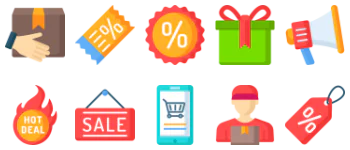 Кибер-понедельник набор иконок