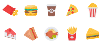 Быстрое питание набор иконок