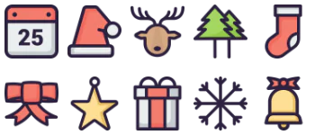 Рождественский набор иконок набор иконок