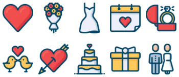 Love and wedding アイコンパック