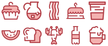 Food and restaurant paquete de iconos