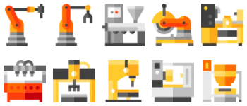 Factory Machinery Set jeu d'icônes