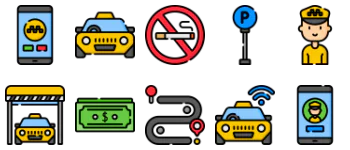 Taxi Service gói biểu tượng