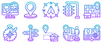 Maps and Navigation jeu d'icônes