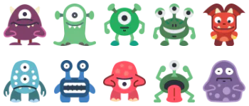 Monsters jeu d'icônes