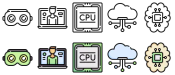 Technology of the future icon pack