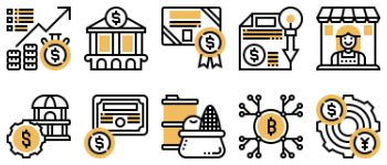 Types of investment pacote de ícones