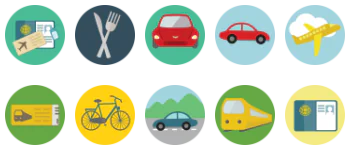 Travel and Transportation Icon-Paket