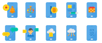 Смартфонные технологии набор иконок
