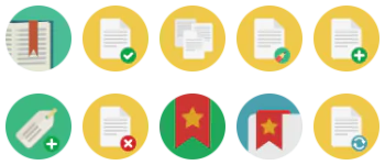 Documents and bookmarks icon pack