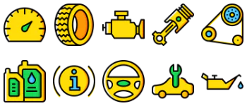 Автомобильные запчасти набор иконок
