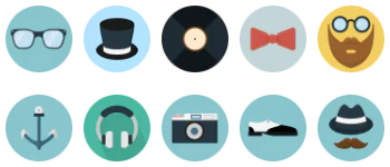 Hipster paquete de iconos