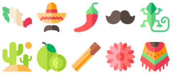 Мексика набор иконок