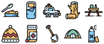 Camping icon pack