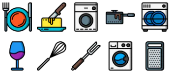 Kitchen objects icon pack