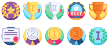 Reward & badges jeu d'icônes