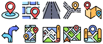 Навигация и карты набор иконок