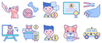 Pet Grooming набір іконок