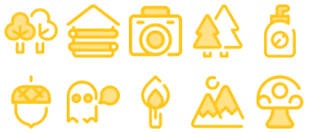 Camping paquete de iconos