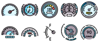 Speedometer and Time paquete de iconos