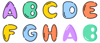 Alphabet and numbers gói biểu tượng