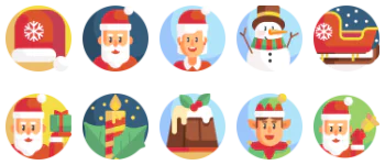 Santa Claus jeu d'icônes