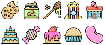 Sweet and candy icon pack