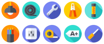 Electrician tools and elements 图标包