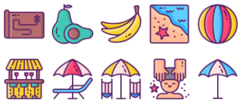 Тропический набор иконок