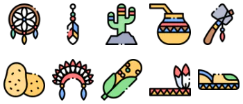Американский коренной народ набор иконок