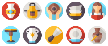 Pottery and Ceramics jeu d'icônes