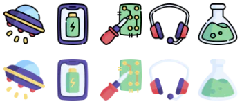 Nerd jeu d'icônes