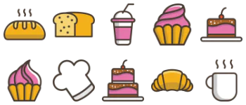 Cake and Bakery набір іконок