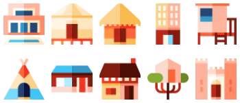 Тип домов набор иконок