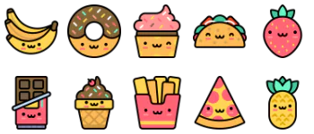Cute Food jeu d'icônes