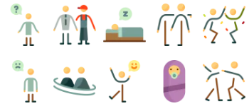 Human life Situations набір іконок