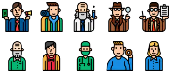 Profession avatars icon pack