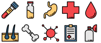 Medical elements color jeu d'icônes
