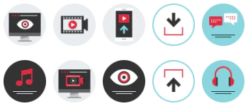 Создание видео набор иконок