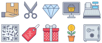 Business and E commerce jeu d'icônes