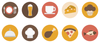 Linear Food Set Icon-Paket