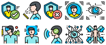 Virtual Reality And Face ID gói biểu tượng