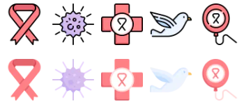 World Cancer Awareness icon pack