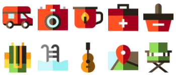 Camping & equipment icon pack