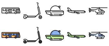 Vehicles Transportation icon pack