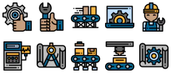 Производство набор иконок