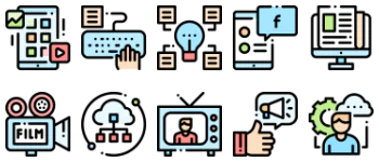 Медиа-технологии набор иконок